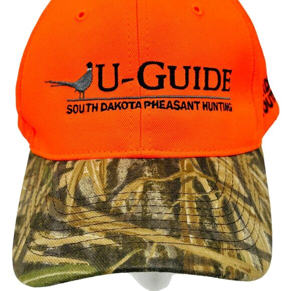 South Dakota Pheasant Hunting Hat Blaze Orange Camo Snapback U-Guide Abderdeen - Picture 2 of 7
